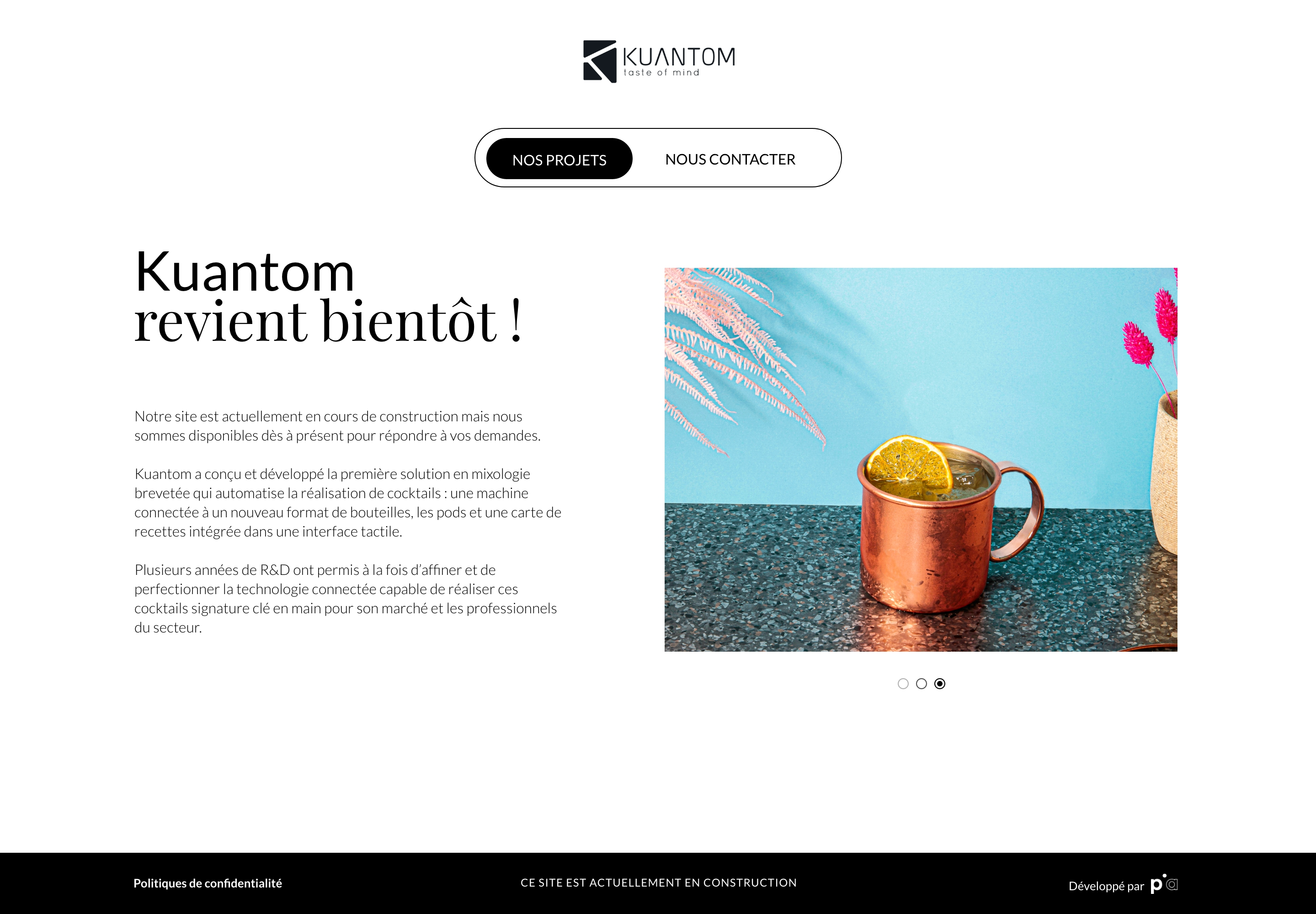 Capture du rendu du composant Kuantom - Waiting page