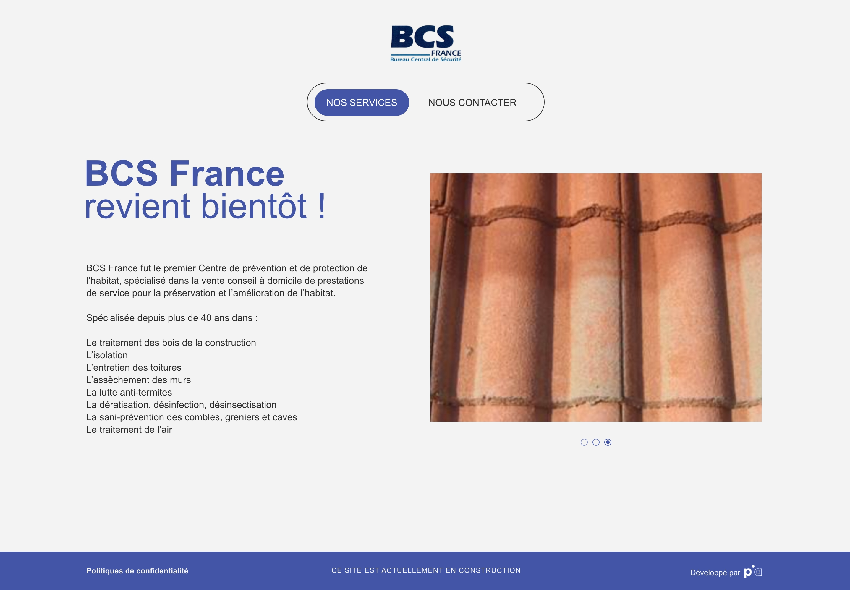 Capture du rendu du composant BCS France - Waiting page