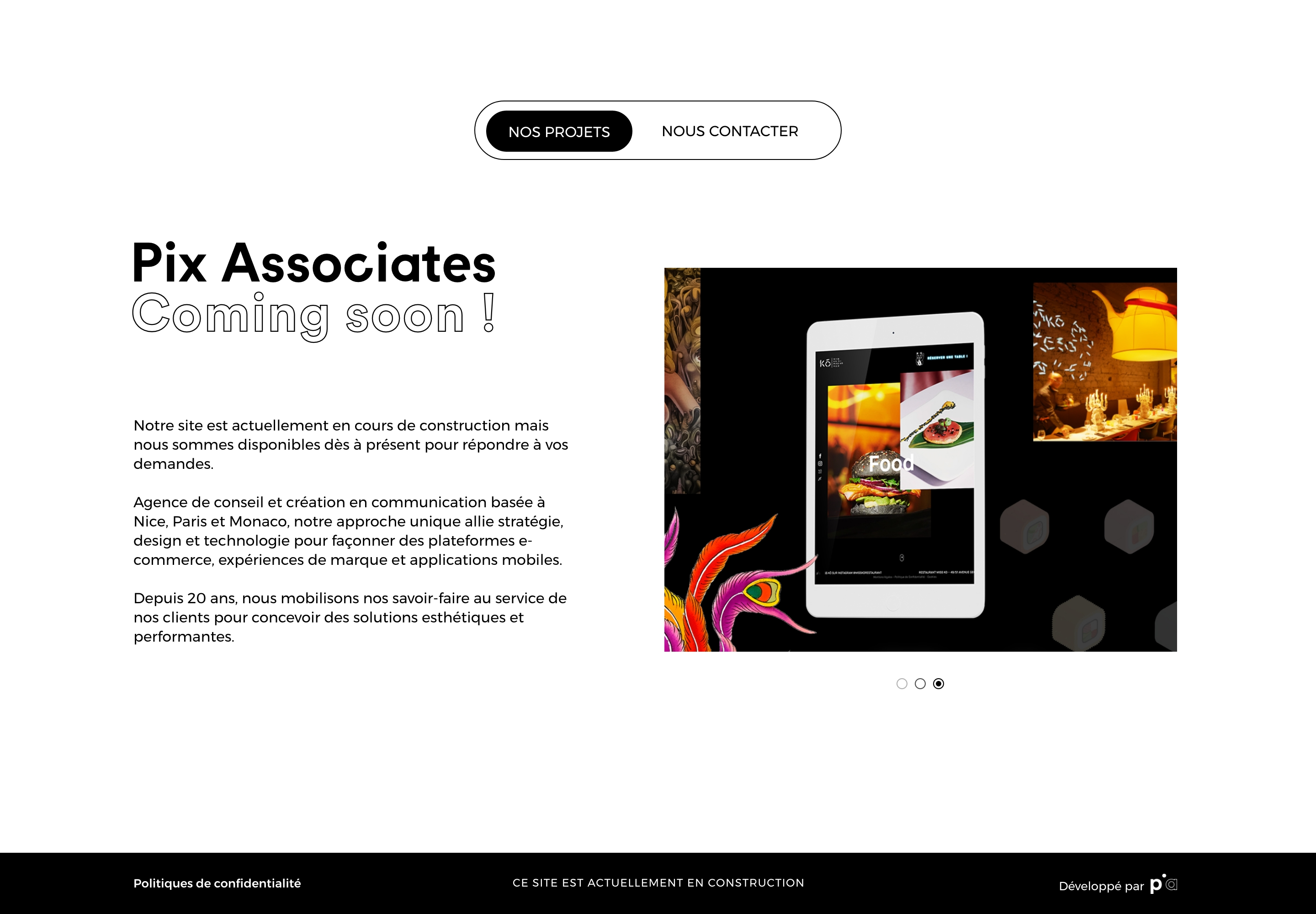 Capture du rendu du composant Pix - Waiting pages