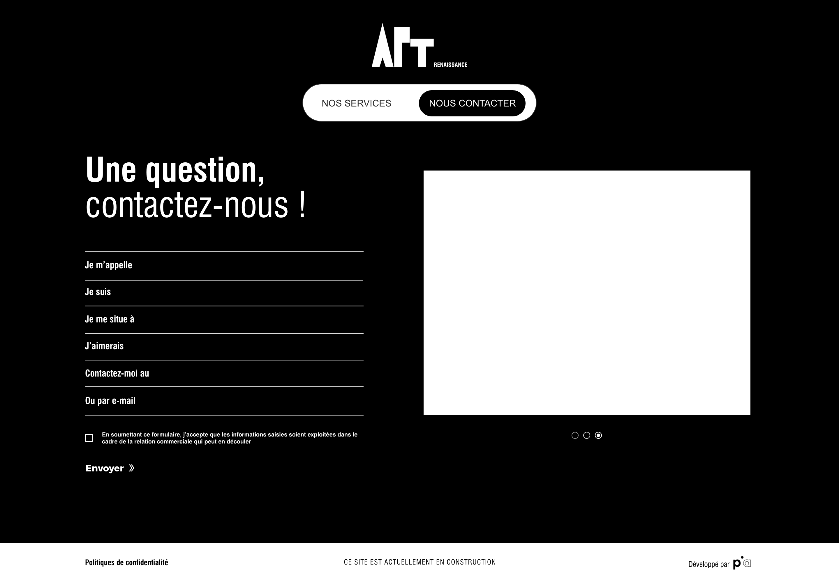 Capture du rendu du composant APT - Waiting page